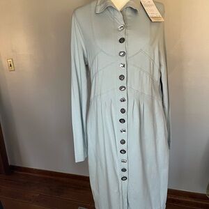 New With Tags Vintage 2014 Neon Buddha Empire Ice Green Dress. Amazing buttons!